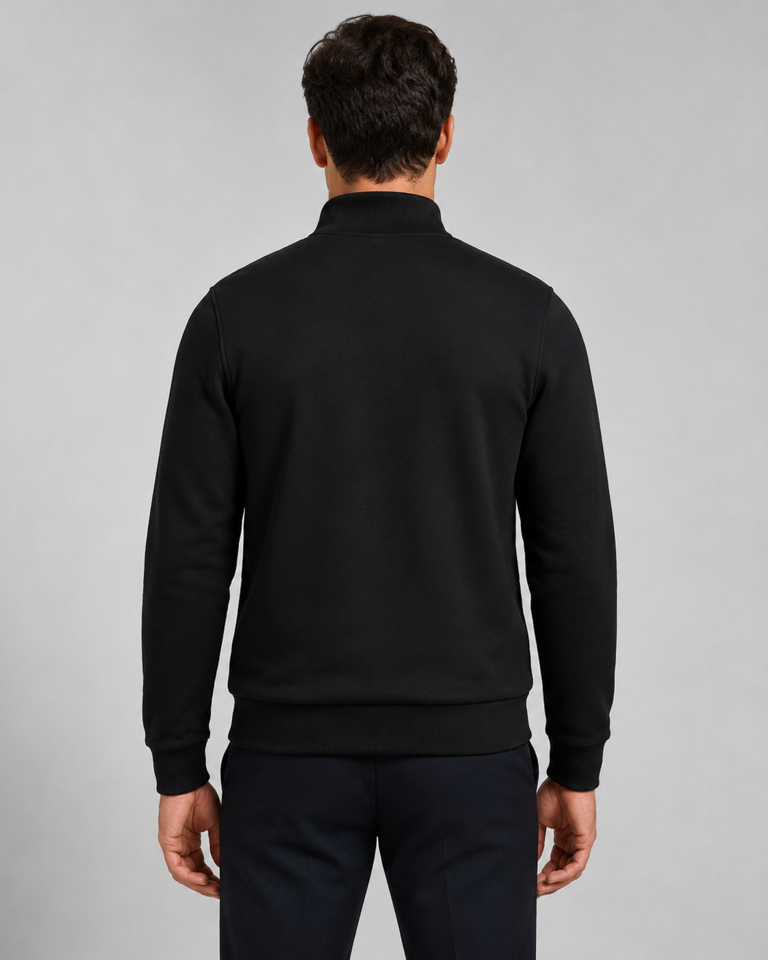 Men's quilted hybrid jacket with stand collar and full front zipper