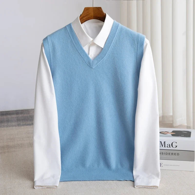 Men's Knitted V-Neck Sweater Vest