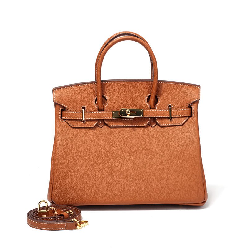 Structured Turn-Lock Tote Bag with Padlock Detail