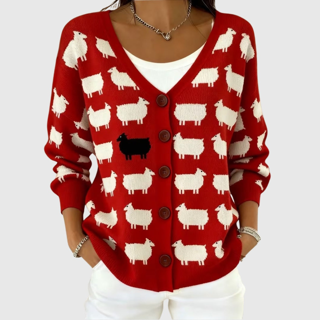Women's Colorblock Button-Front Knit Cardigan