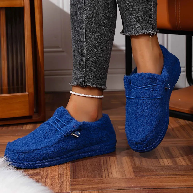 Women's Cozy Sherpa Slip-On Moc Toe Loafer Sneakers