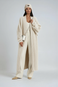 Women's Oversized Longline Open-Front Knit Cardigan