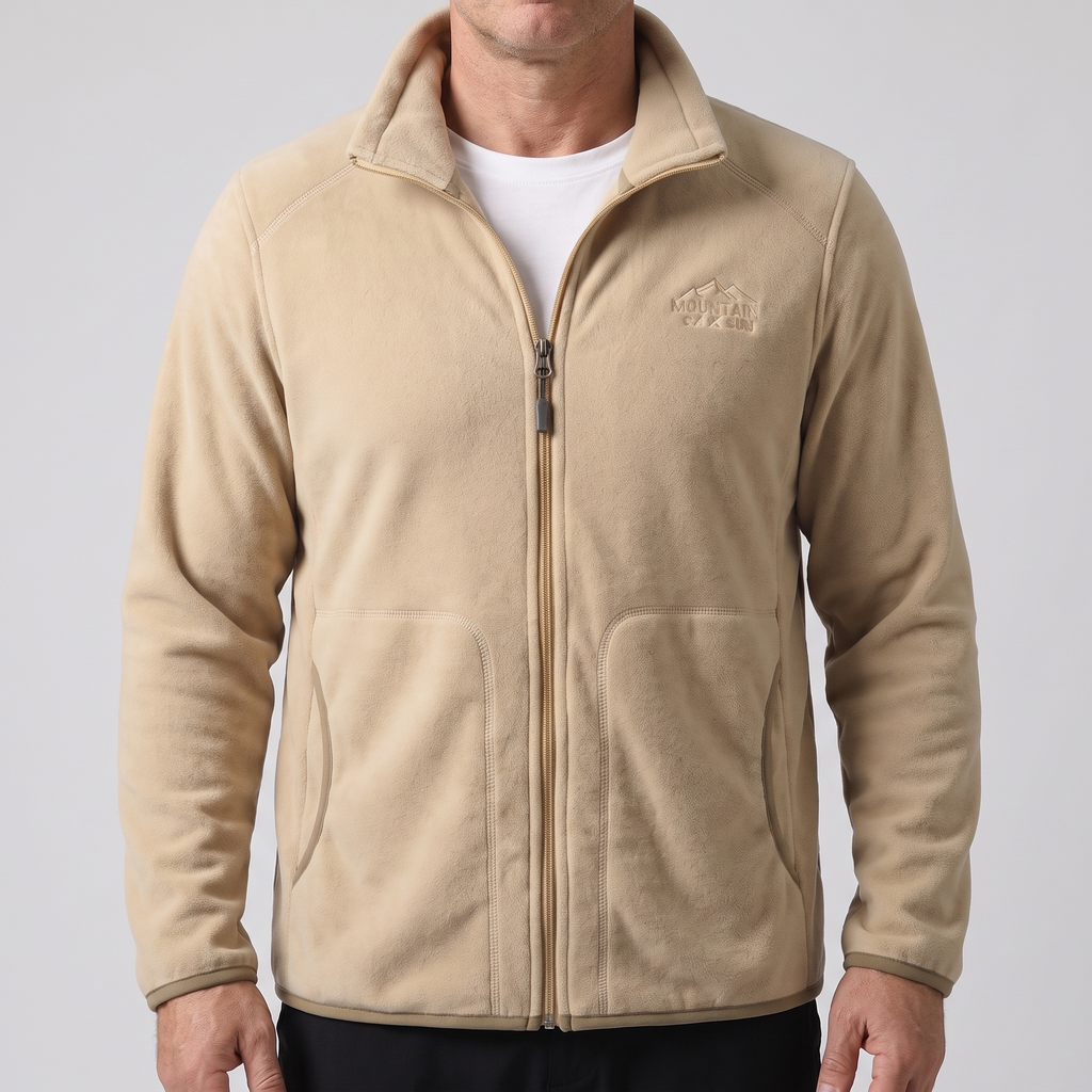 Men's Zip-Up Fleece Jacket with Side Pockets