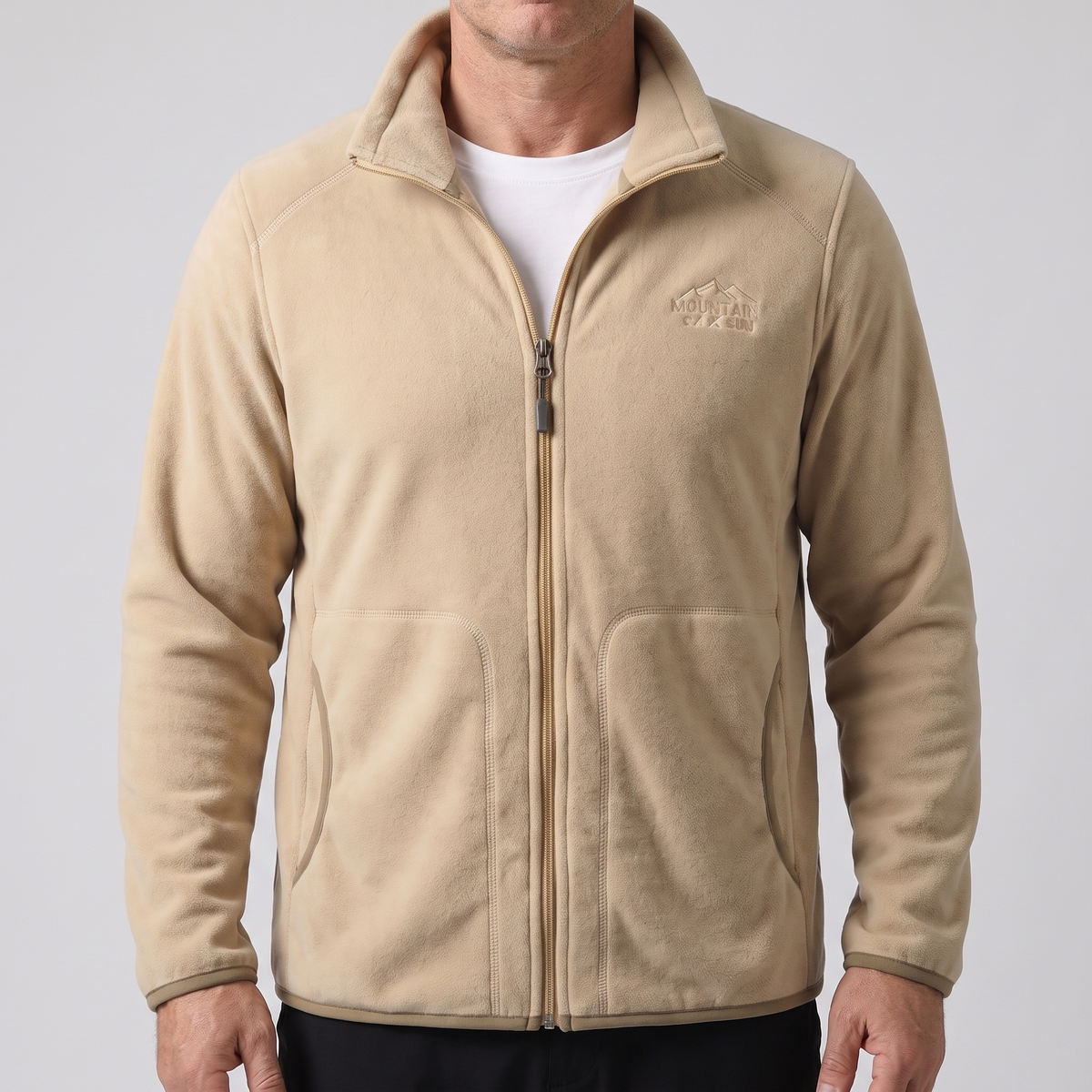Men's Zip-Up Fleece Jacket with Side Pockets