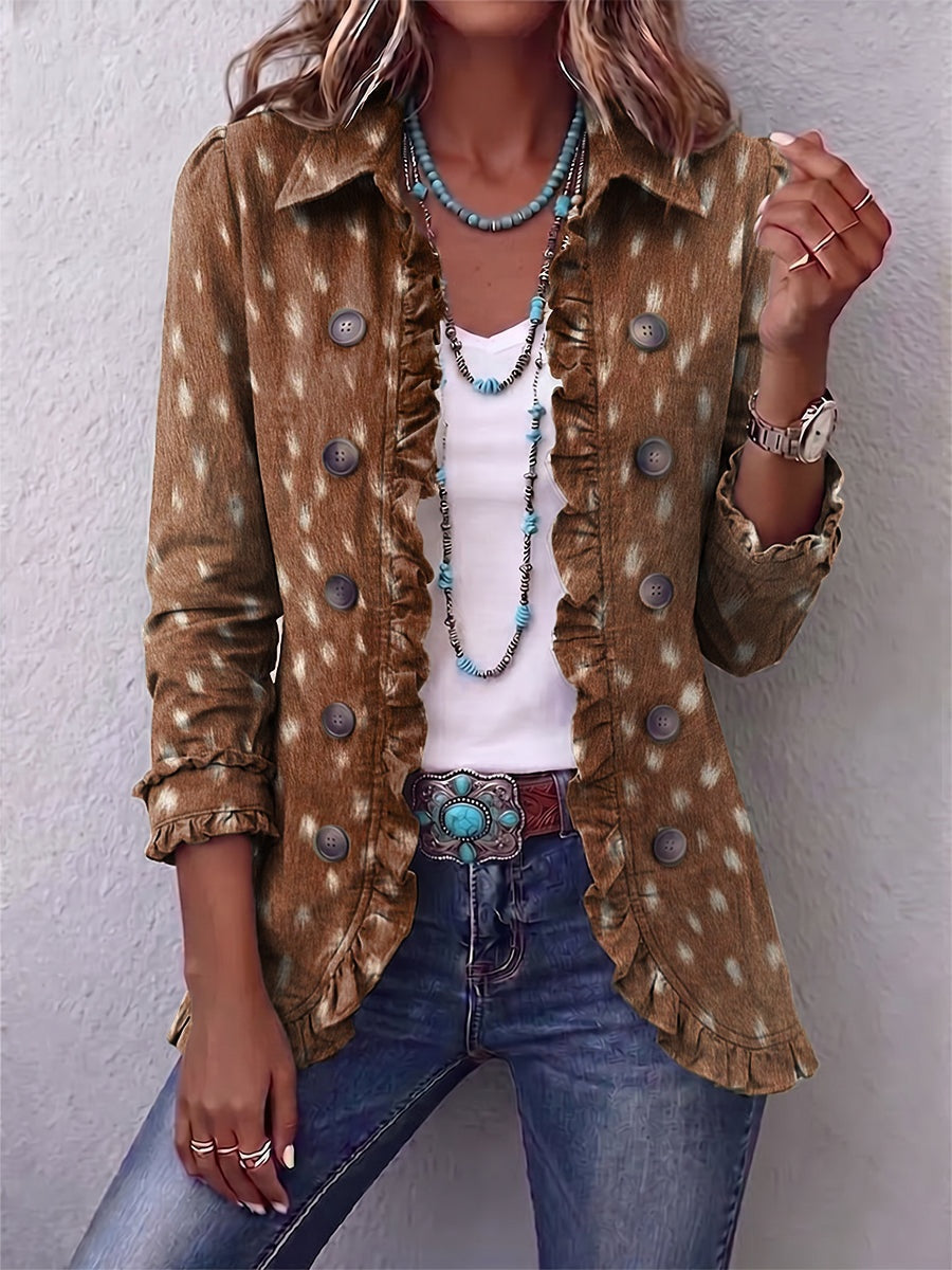 Veste longue contrastée pour femme