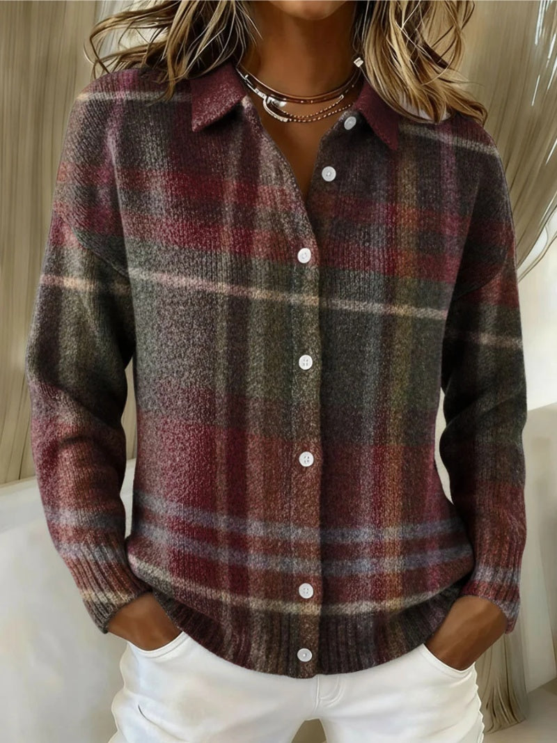 Women's Collared Knit Cardigan