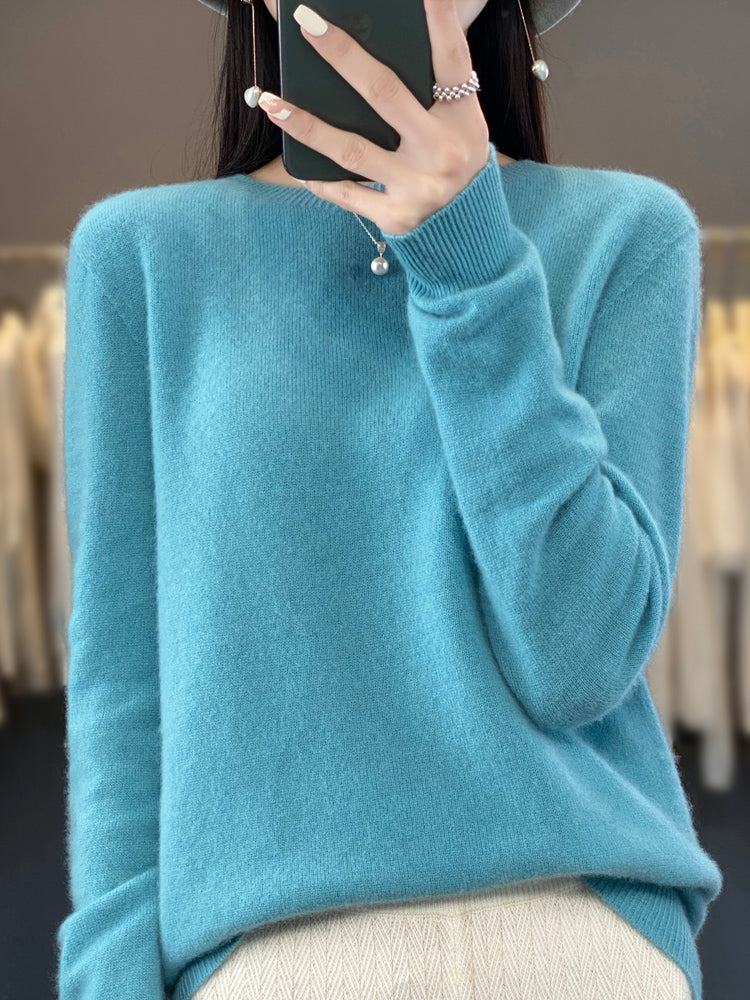 Women's Relaxed Crew Neck Soft Knit Pullover Sweater