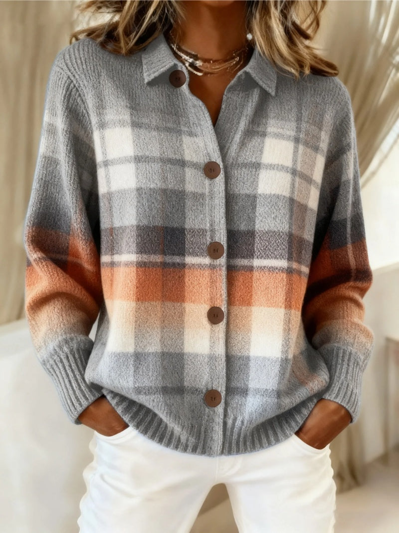 Women's Collared Knit Cardigan