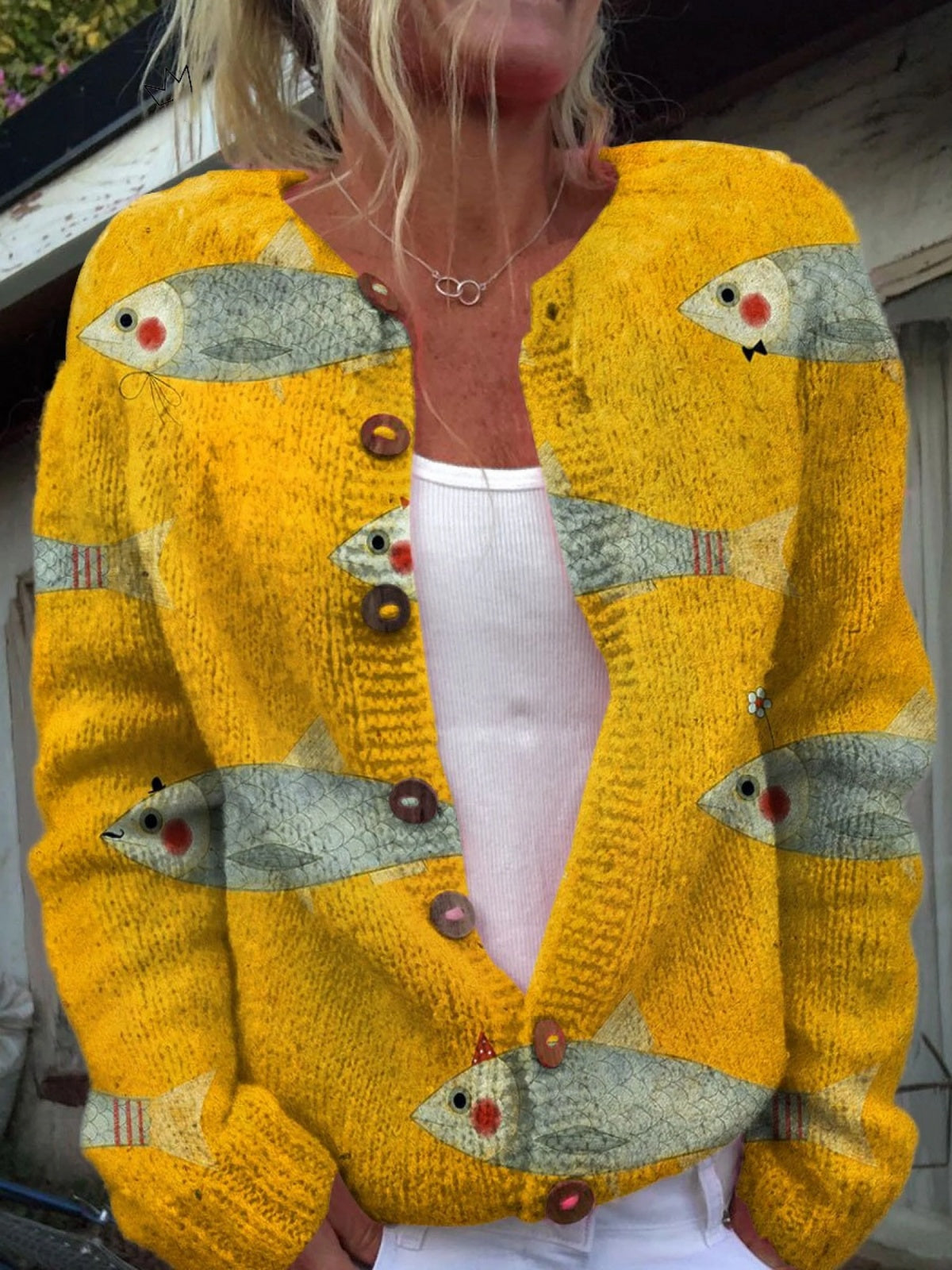Women's Button-Front Knit Cardigan