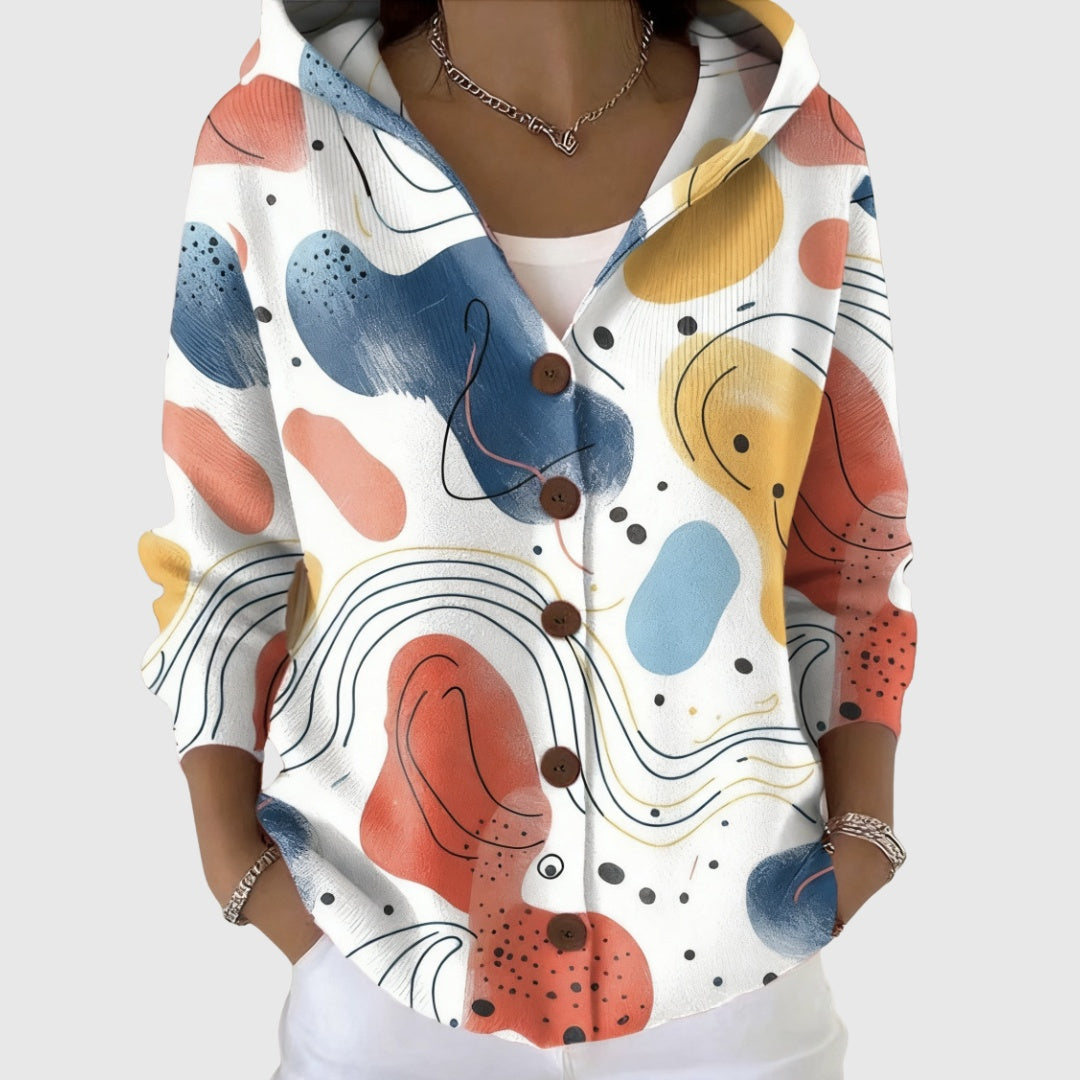 Women's Colorblock Button-Front Knit Cardigan