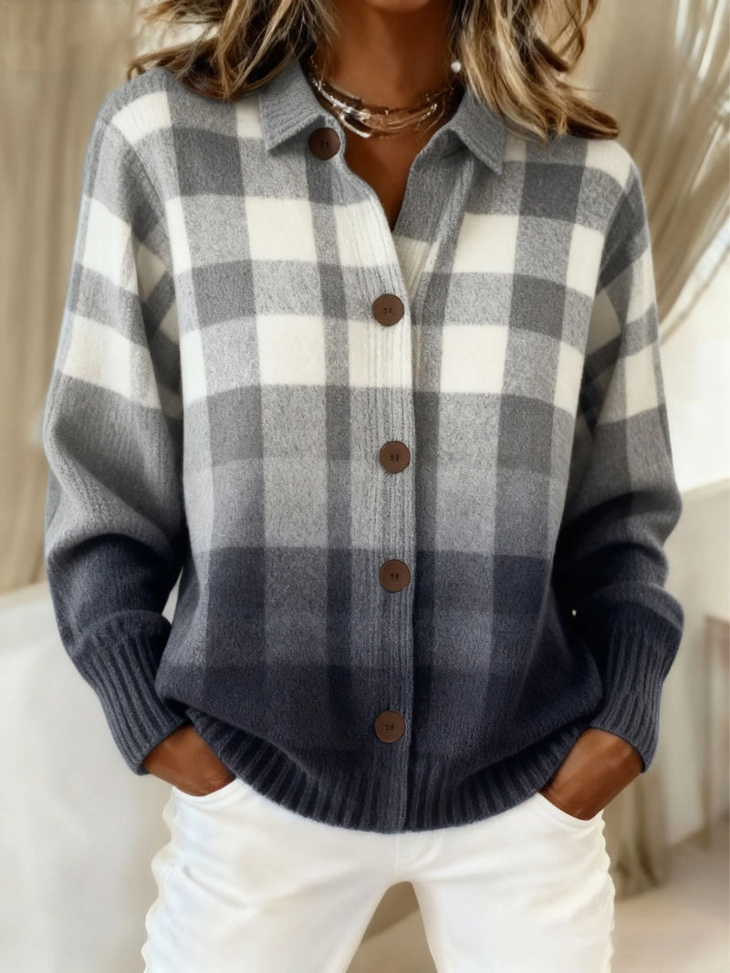 Women's Collared Knit Cardigan