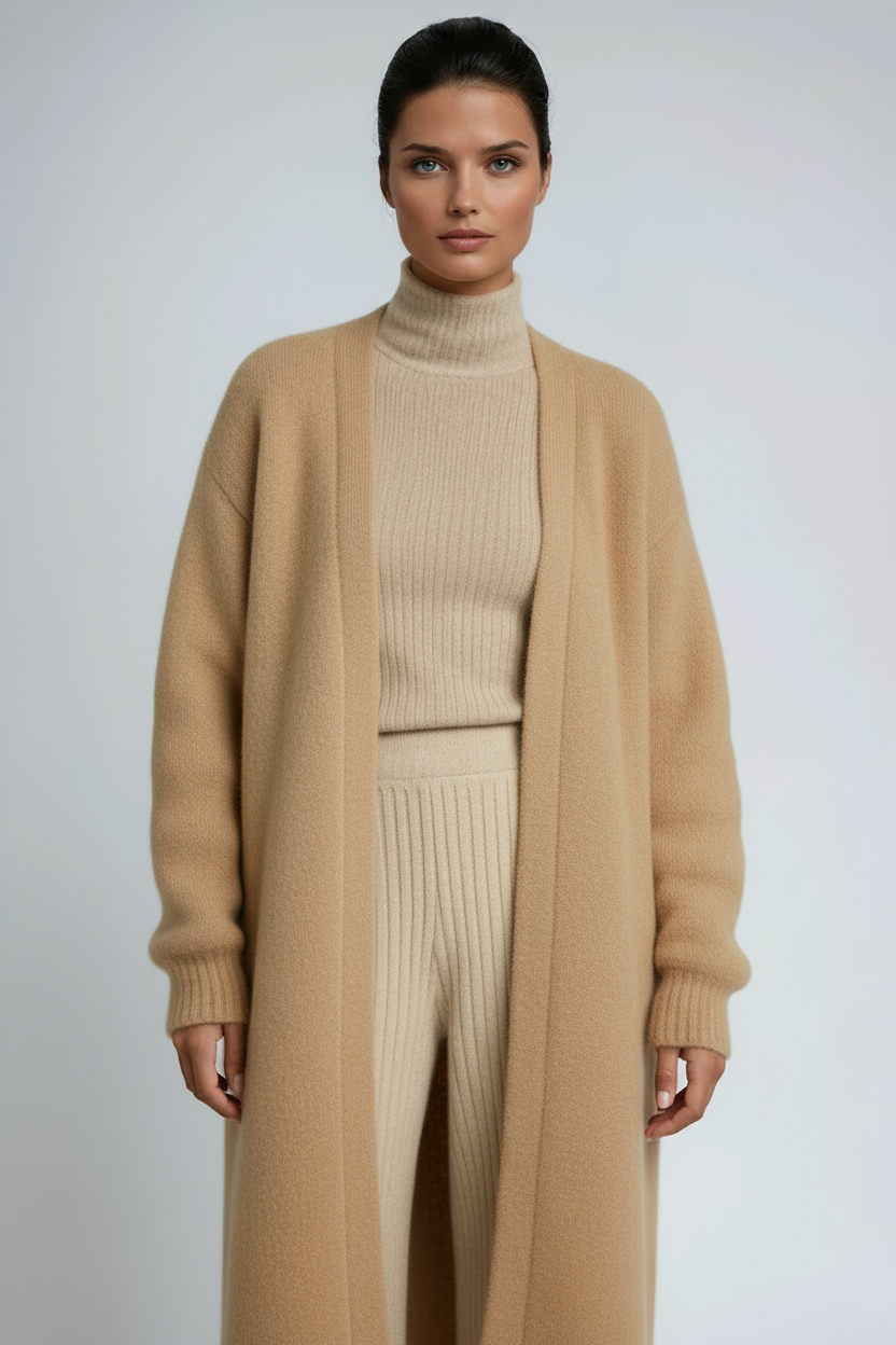 Women's Oversized Longline Open-Front Knit Cardigan