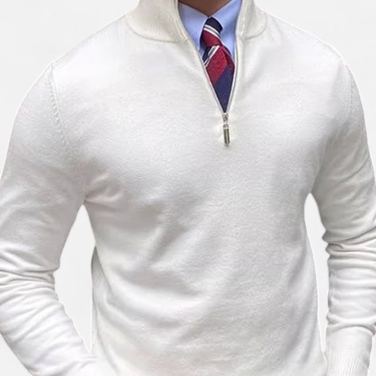 Men’s Slim Fit Half Zip Mock Neck Knit Sweater