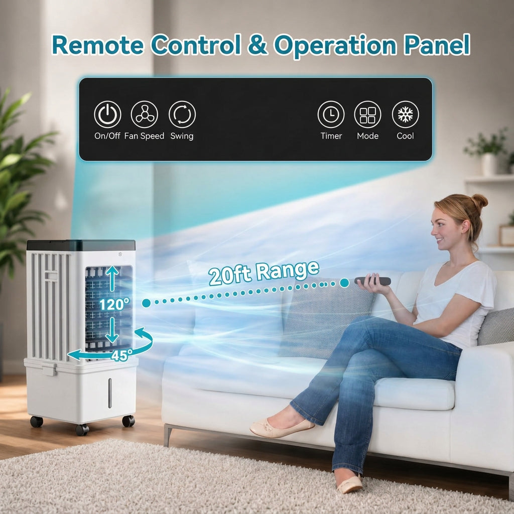 Portable Evaporative Air Cooler with Water Tank