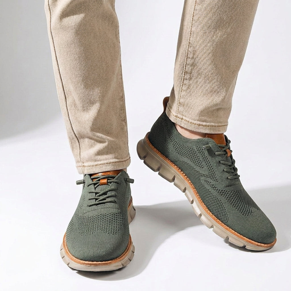 Breathable Knit Mesh Lace-Up Casual Sneakers