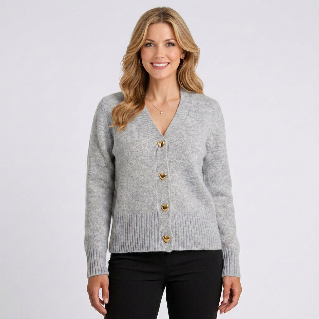 V-Neck Cardigan – Button Front Soft Knit Style