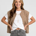Sleeveless Textured Vest – Open Front Layering Style